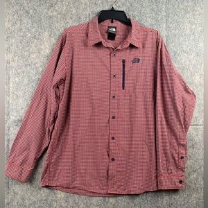 THE NORTH FACE Never Stop Exploring Red‎ Plaid Shirt Long Sleeve Mens large